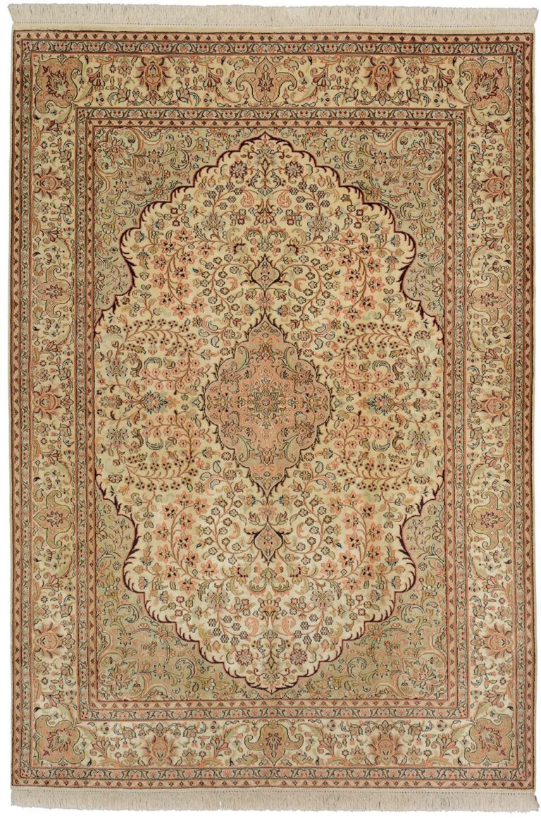Indian Oriental Rug 127 × 182 cm, Silk, hand-knotted
