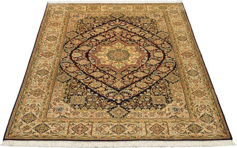 Indian Oriental Rug 128 × 189 cm, Silk, hand-knotted, densely knotted — view 2