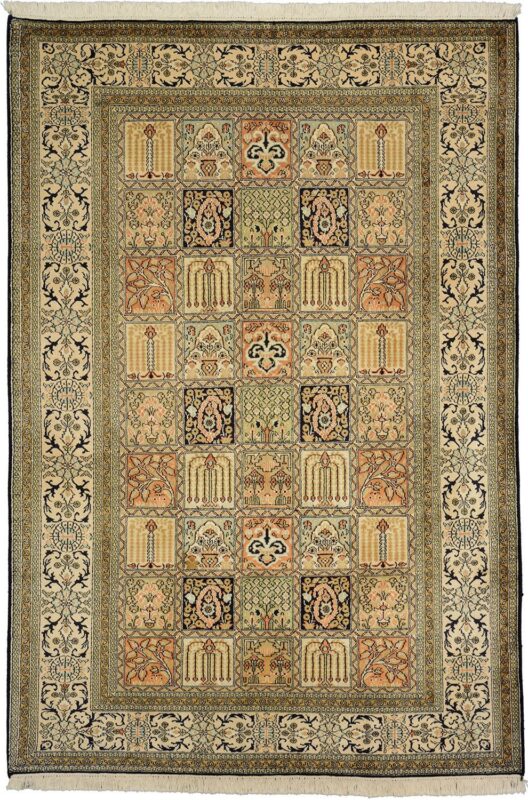 Indian Oriental Rug 129 × 190 cm, Silk, hand-knotted