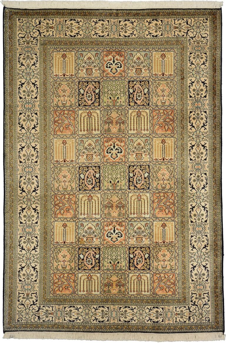 Indian Oriental Rug 129 × 190 cm, Silk, hand-knotted