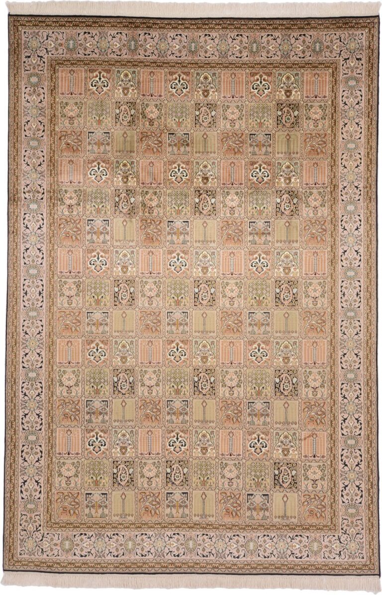Indian Oriental Rug 187 × 280 cm, Silk, hand-knotted