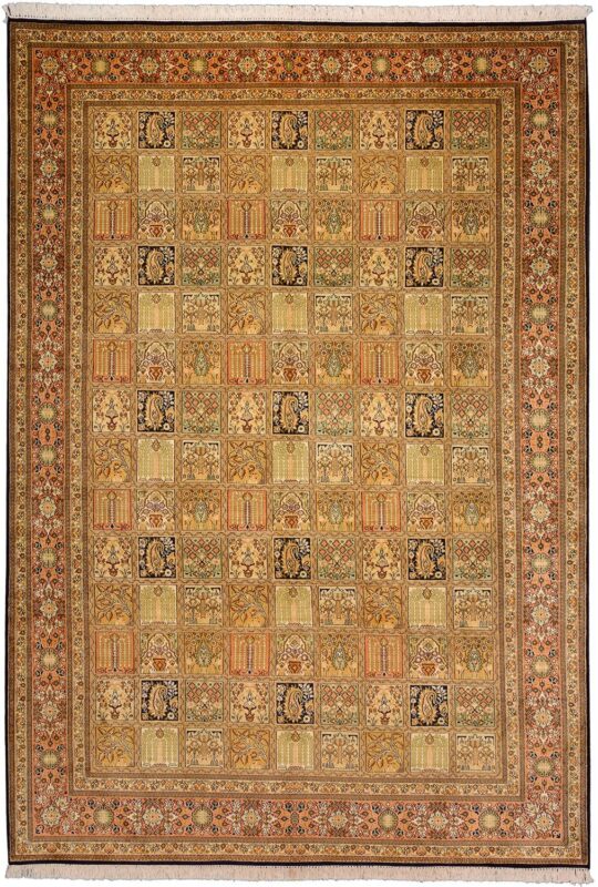 Indian Oriental Rug 192 × 276 cm, Silk, hand-knotted
