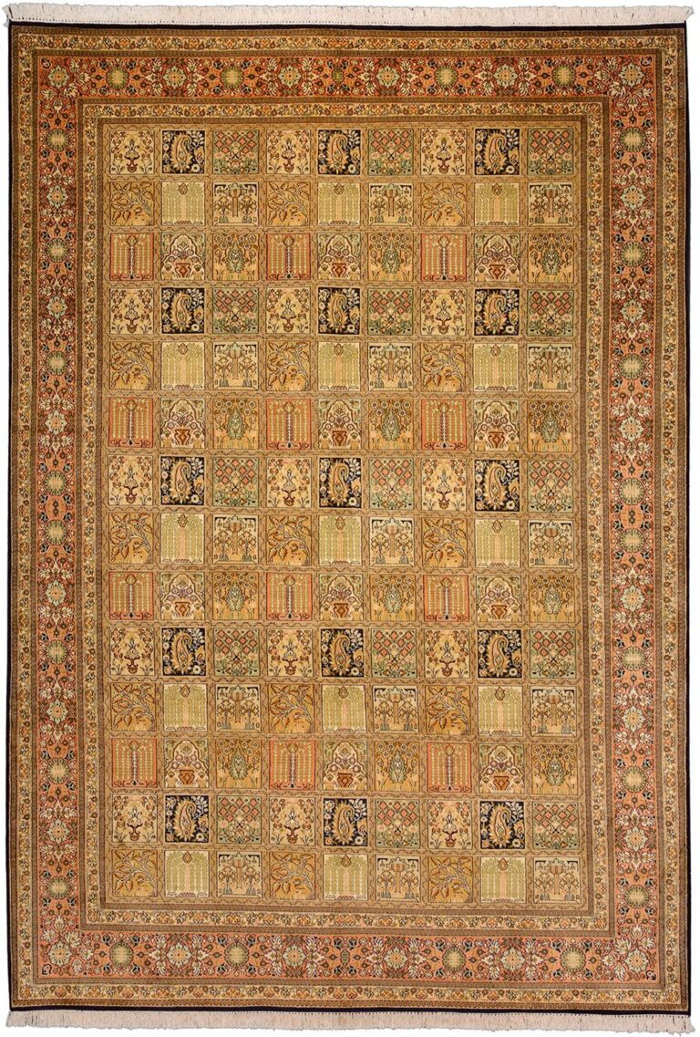 Indian Oriental Rug 192 × 276 cm, Silk, hand-knotted