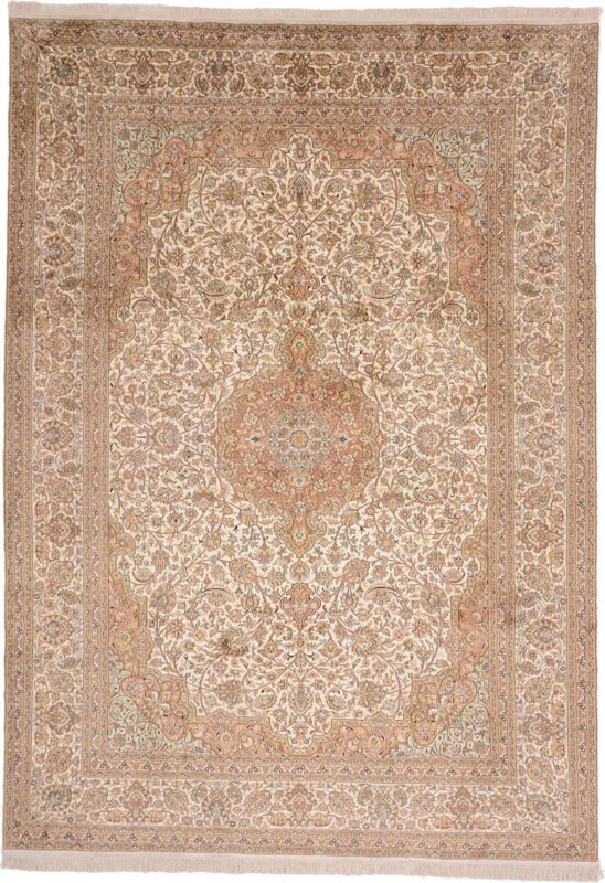 Indian Oriental Rug 218 × 307 cm, Silk, hand-knotted