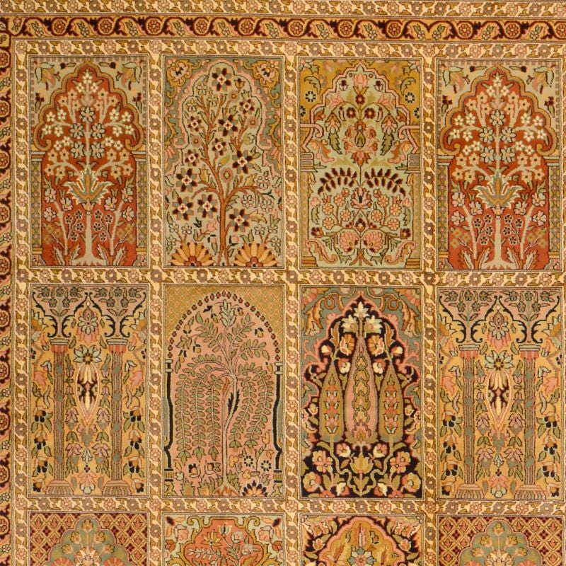 Indian Oriental Rug 219 × 318 cm, Silk, hand-knotted — view 4 Indian Oriental Rug 219 × 318 cm, Silk, hand-knotted — view 4