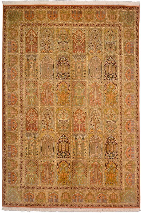 Indian Oriental Rug 219 × 318 cm, Silk, hand-knotted Indian Oriental Rug 219 × 318 cm, Silk, hand-knotted