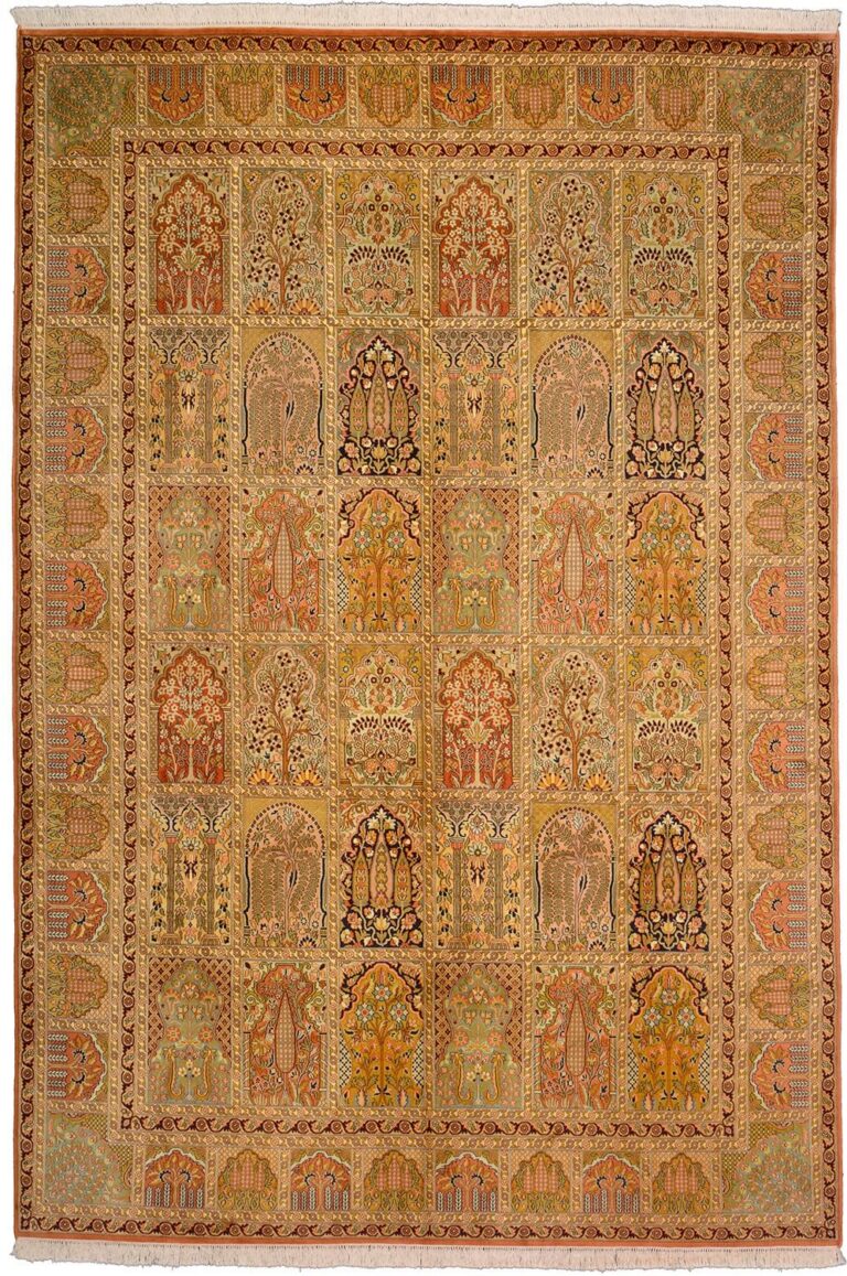 Indian Oriental Rug 219 × 318 cm, Silk, hand-knotted