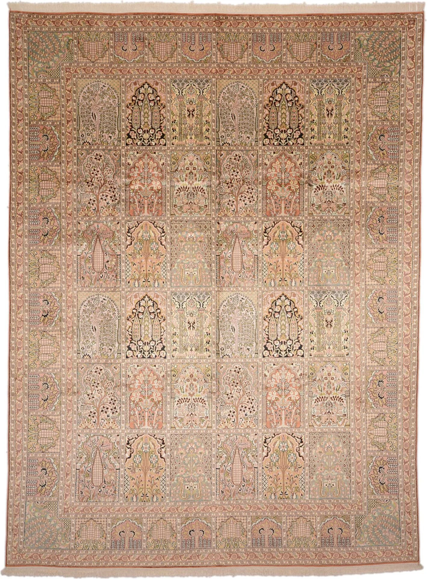 Indian Oriental Rug 273 × 370 cm, Silk, hand-knotted