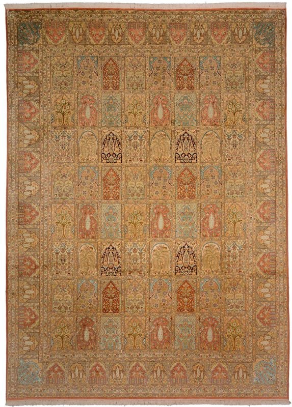 Indian Oriental Rug 277 × 377 cm, Silk, hand-knotted, silky