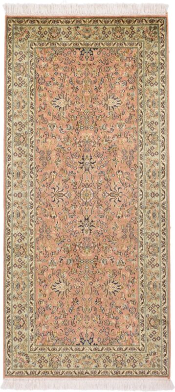 Indian Oriental Rug 62 × 135 cm, Silk, hand-knotted Indian Oriental Rug 62 × 135 cm, Silk, hand-knotted