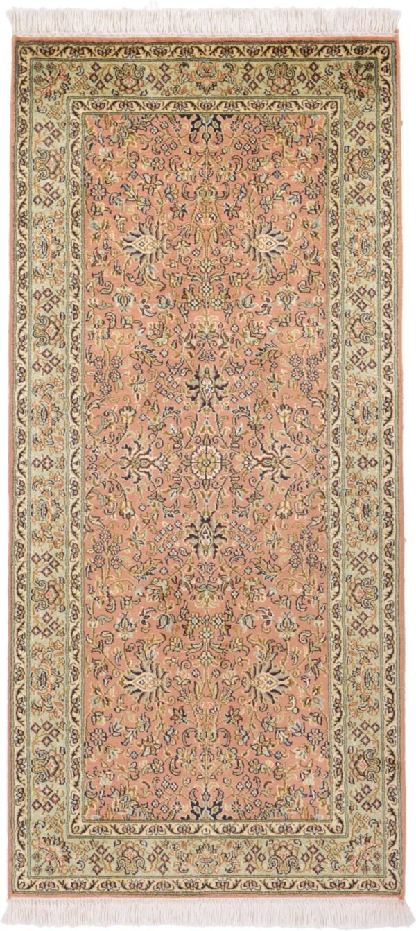 Indian Oriental Rug 62 × 135 cm, Silk, hand-knotted Indian Oriental Rug 62 × 135 cm, Silk, hand-knotted