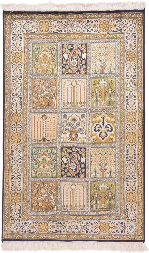 Indian Oriental Rug 78 × 123 cm, Silk, hand-knotted, high quality Indian Oriental Rug 78 × 123 cm, Silk, hand-knotted, high quality