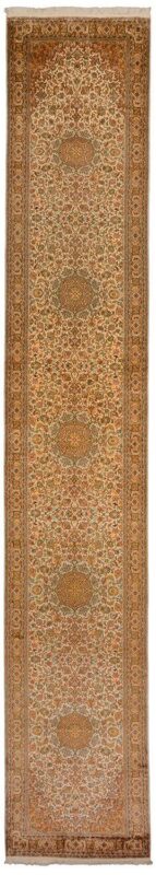 Indian Oriental Rug 80 × 469 cm, Silk, hand-knotted Indian Oriental Rug 80 × 469 cm, Silk, hand-knotted
