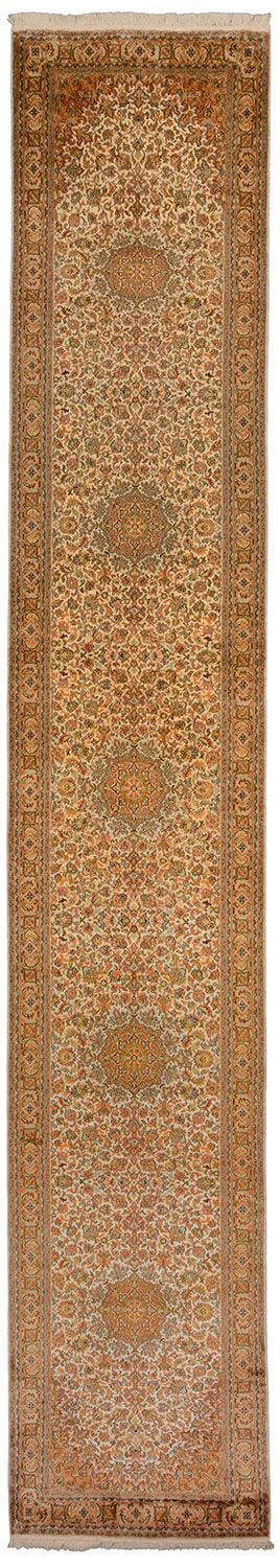 Indian Oriental Rug 80 × 469 cm, Silk, hand-knotted Indian Oriental Rug 80 × 469 cm, Silk, hand-knotted