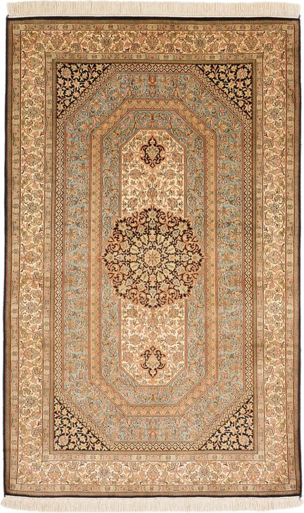Indian Oriental Rug 95 × 155 cm, Silk, hand-knotted