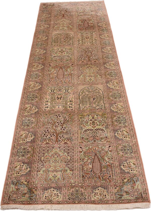 Indian Oriental Rug 98 × 365 cm, Silk, hand-knotted, exclusive — view 2 Indian Oriental Rug 98 × 365 cm, Silk, hand-knotted, exclusive — view 2