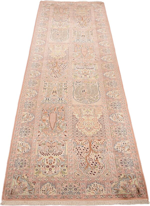 Indian Oriental Rug 98 × 365 cm, Silk, hand-knotted, exclusive — view 3 Indian Oriental Rug 98 × 365 cm, Silk, hand-knotted, exclusive — view 3
