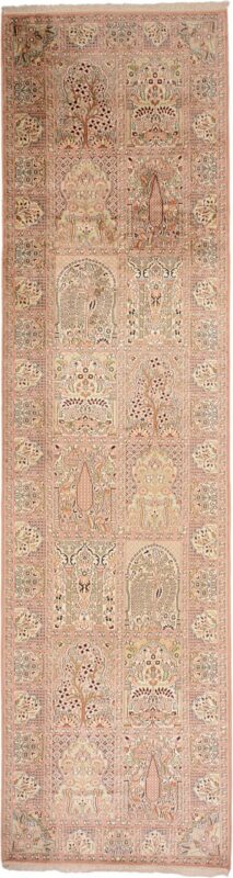 Indian Oriental Rug 98 × 365 cm, Silk, hand-knotted, exclusive Indian Oriental Rug 98 × 365 cm, Silk, hand-knotted, exclusive
