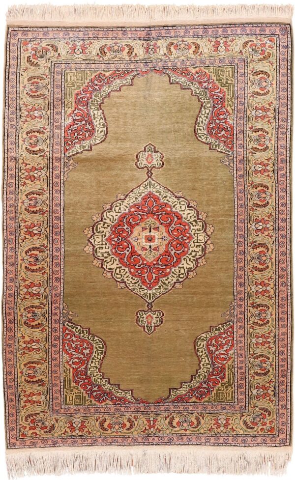 Kayseri Oriental Rug 117 × 178 cm, Silk, hand-knotted, antique