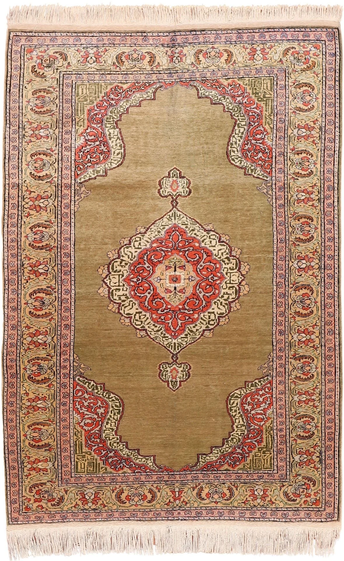 Kayseri Oriental Rug 117 × 178 cm, Silk, hand-knotted, antique
