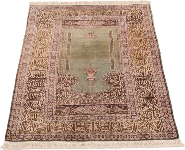 Kayseri Oriental Rug 86 × 133 cm, Silk, hand-knotted, antique — view 2