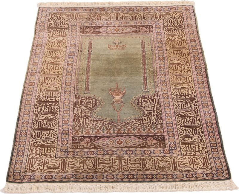 Kayseri Oriental Rug 86 × 133 cm, Silk, hand-knotted, antique — view 2