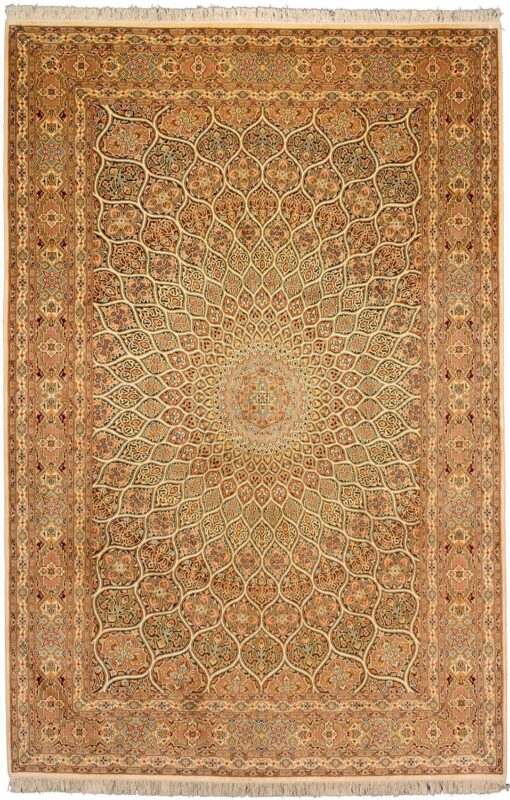 Kashmir Oriental Rug 129 × 279 cm, Silk, hand-knotted Kashmir Oriental Rug 129 × 279 cm, Silk, hand-knotted