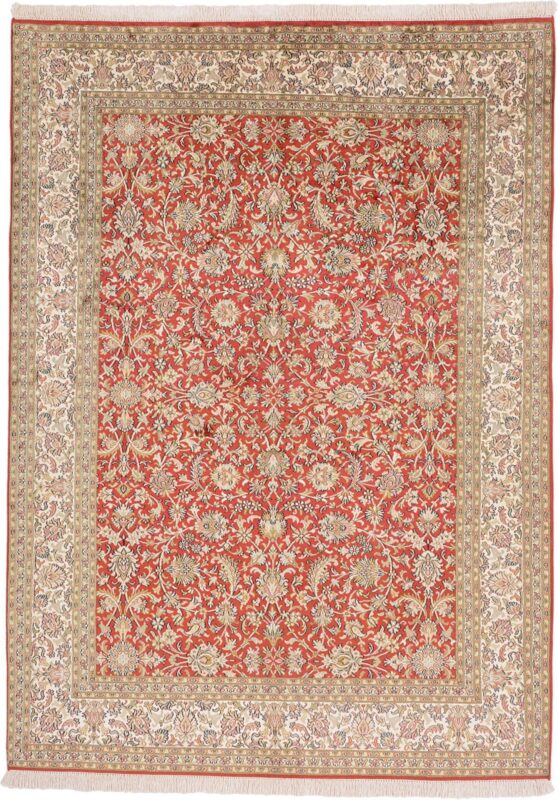 Kashmir Oriental Rug 156 × 217 cm, Silk, hand-knotted