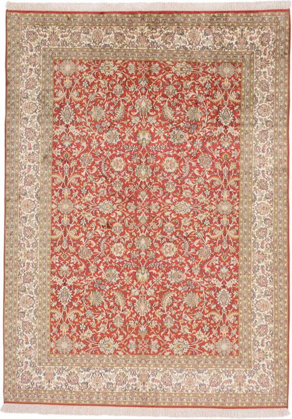Kashmir Oriental Rug 156 × 217 cm, Silk, hand-knotted