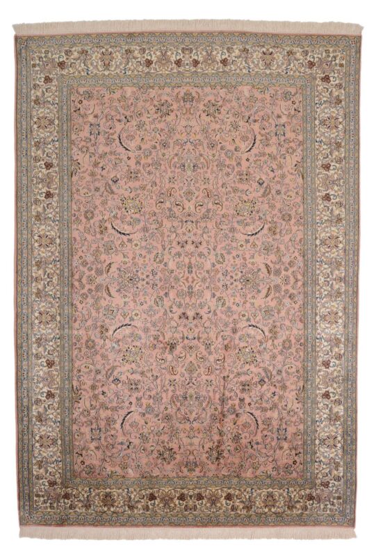 Kashmir Oriental Rug 166 × 243 cm, Silk, hand-knotted, pastel
