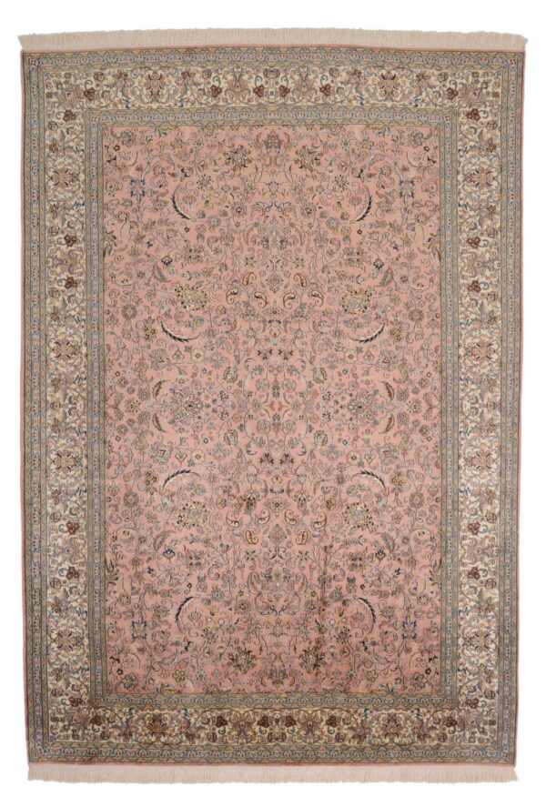 Kashmir Oriental Rug 166 × 243 cm, Silk, hand-knotted, pastel