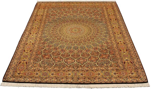 Kashmir Oriental Rug 170 × 257 cm, Silk, hand-knotted — view 2 Kashmir Oriental Rug 170 × 257 cm, Silk, hand-knotted — view 2