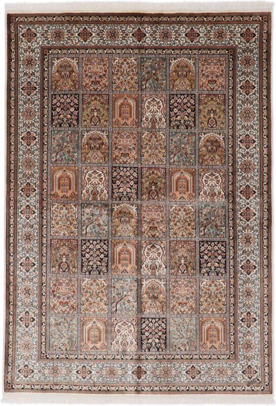 Kashmir Oriental Rug 172 × 246 cm, Silk, hand-knotted