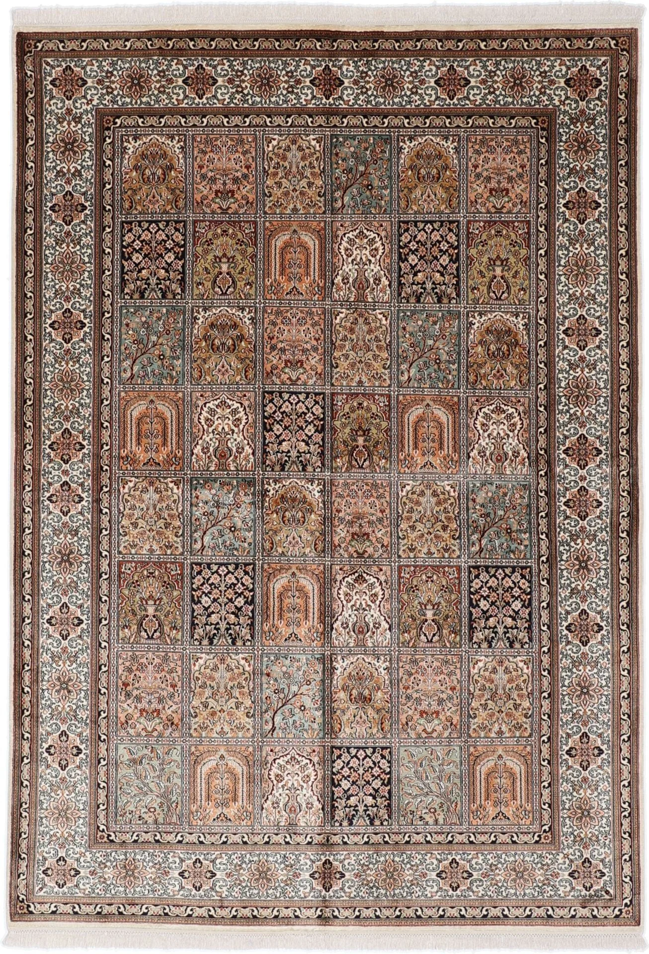 Kashmir Oriental Rug 172 × 246 cm, Silk, hand-knotted