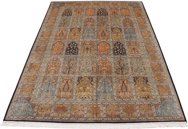 Kashmir Oriental Rug 173 × 248 cm, Silk, hand-knotted — view 7 Kashmir Oriental Rug 173 × 248 cm, Silk, hand-knotted — view 7