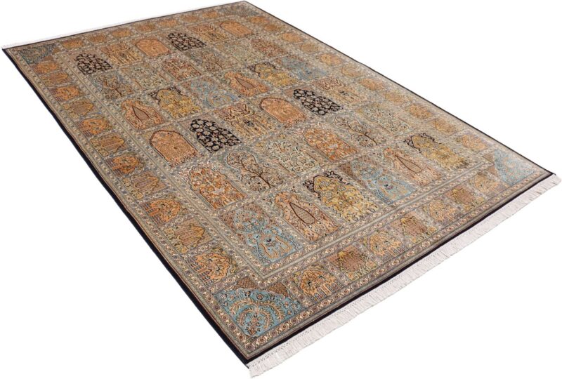 Kashmir Oriental Rug 173 × 248 cm, Silk, hand-knotted — view 4 Kashmir Oriental Rug 173 × 248 cm, Silk, hand-knotted — view 4