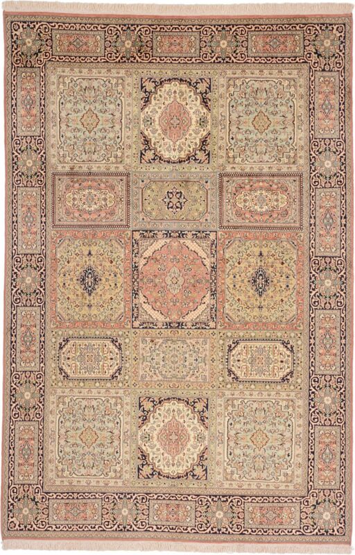 Kashmir Oriental Rug 174 × 250 cm, Silk, Red/Orange, hand-knotted