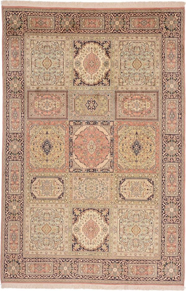 Kashmir Oriental Rug 174 × 250 cm, Silk, Red/Orange, hand-knotted