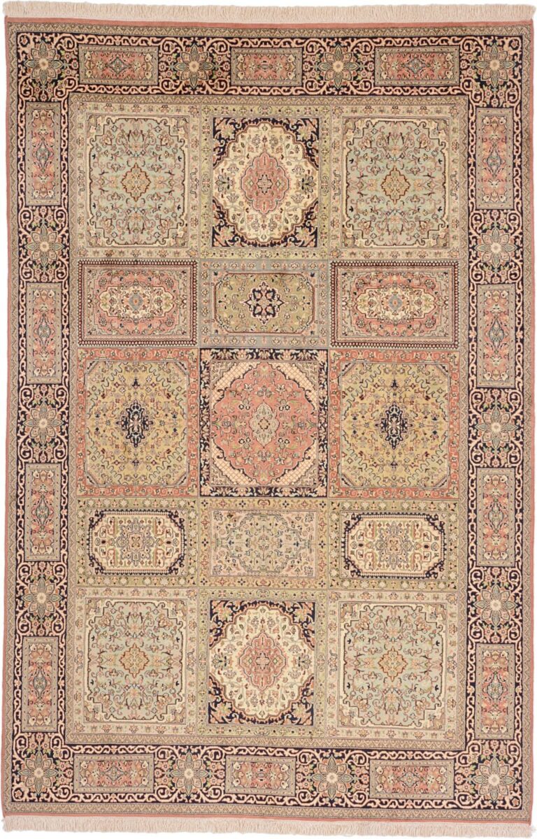 Kashmir Oriental Rug 174 × 250 cm, Silk, Red/Orange, hand-knotted