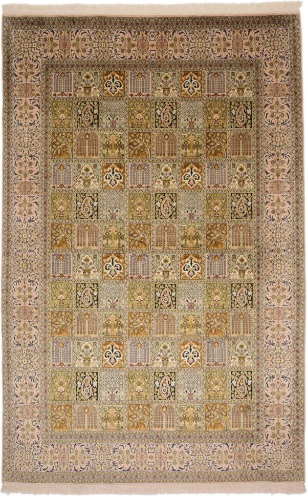 Kashmir Oriental Rug 177 × 275 cm, Silk, hand-knotted Kashmir Oriental Rug 177 × 275 cm, Silk, hand-knotted