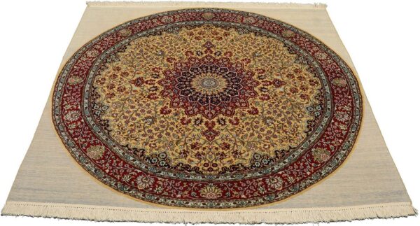 Kashmir Oriental Rug 182 × 186 cm, Silk, hand-knotted, pastel — view 2