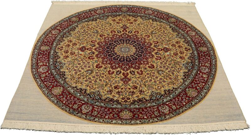 Kashmir Oriental Rug 182 × 186 cm, Silk, hand-knotted, pastel — view 2