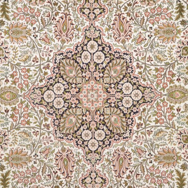Kashmir Oriental Rug 185 × 276 cm, Silk, White/Beige, hand-knotted — view 5