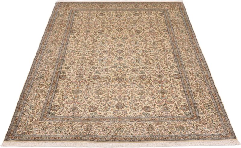 Kashmir Oriental Rug 186 × 280 cm, Silk, White/Beige, hand-knotted — view 2