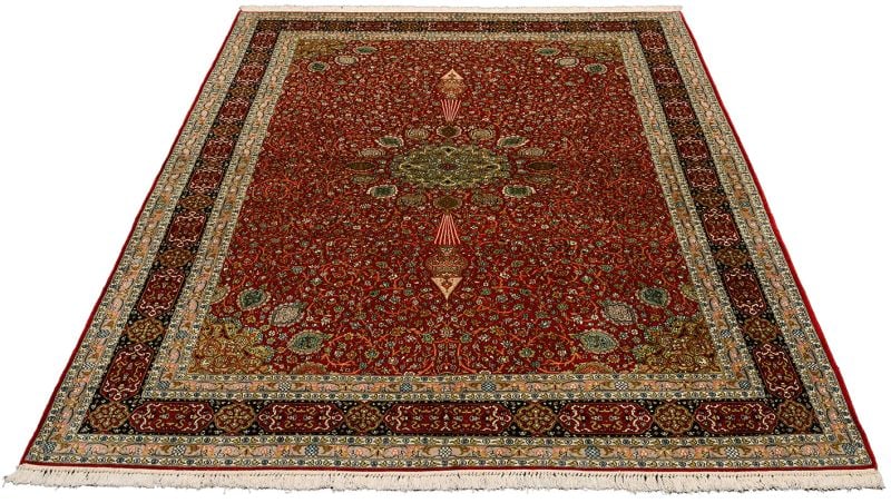 Kashmir Oriental Rug 187 × 276 cm, Silk, hand-knotted — view 2