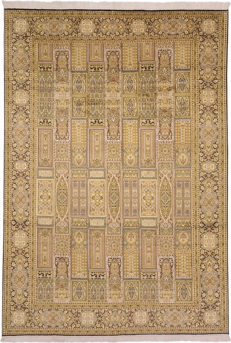 Kashmir Oriental Rug 189 × 274 cm, Silk, hand-knotted