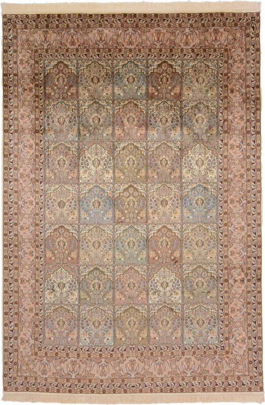 Kashmir Oriental Rug 190 × 278 cm, Silk, hand-knotted