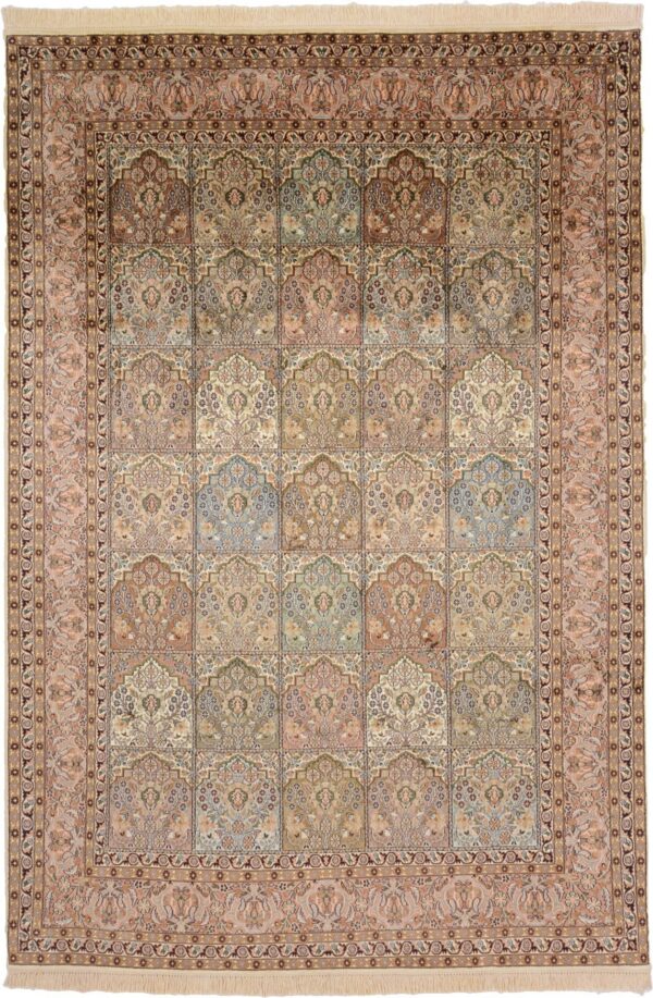 Kashmir Oriental Rug 190 × 278 cm, Silk, hand-knotted