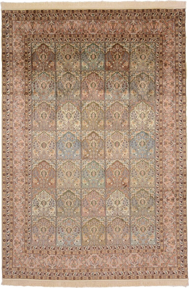 Kashmir Oriental Rug 190 × 278 cm, Silk, hand-knotted