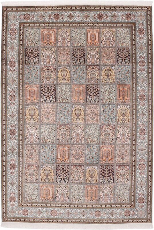 Kashmir Oriental Rug 208 × 297 cm, Silk, hand-knotted